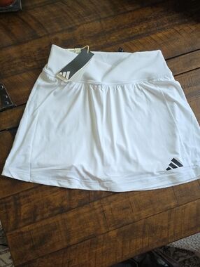 adidas White Athletic Skort with Black Logo